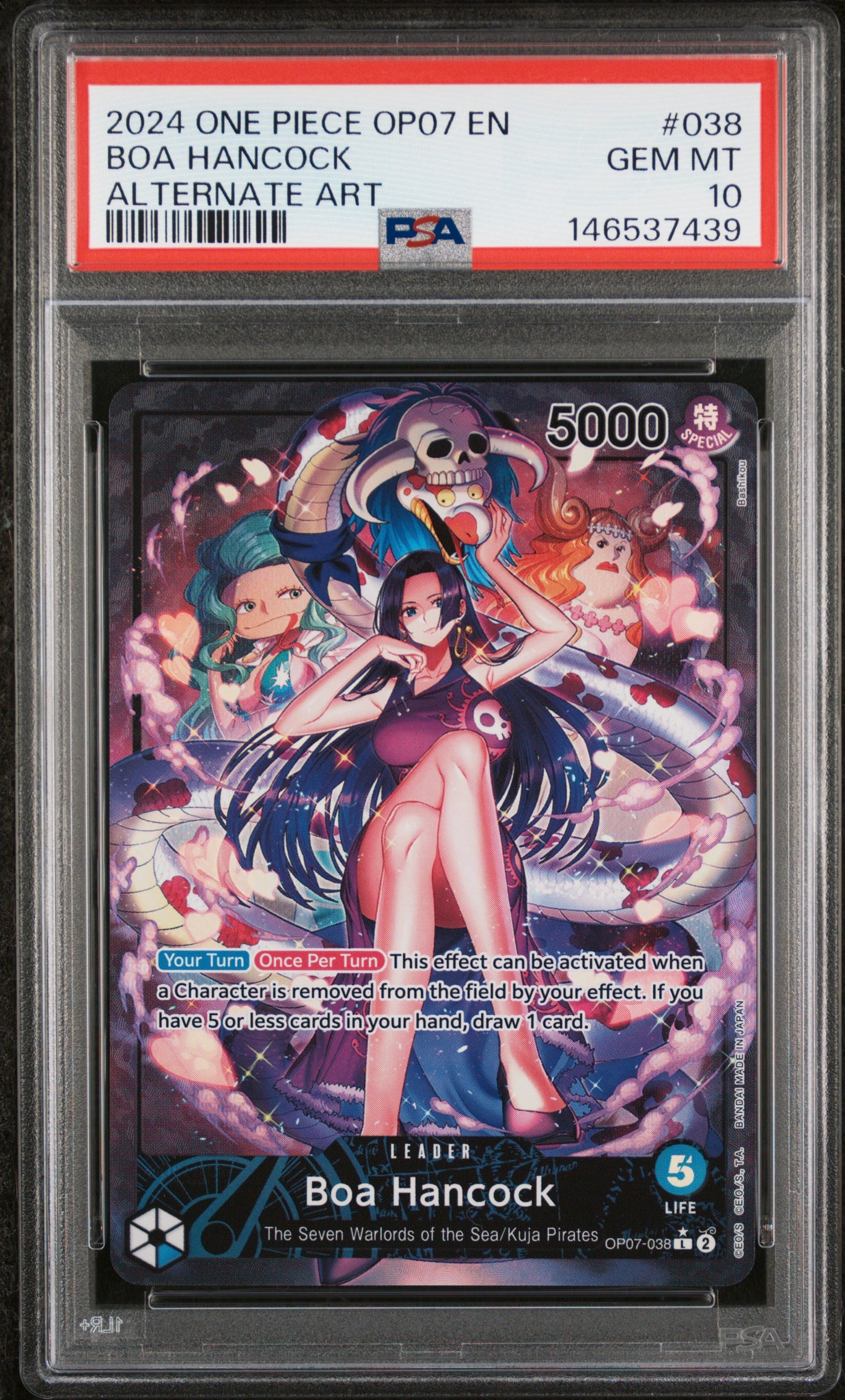 Boa Hancock Alternate Art Leader #038 – OP07 – PSA 10 Gem Mint