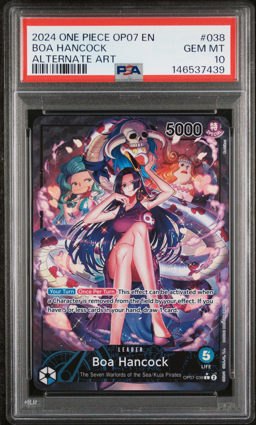 Boa Hancock Alternate Art Leader #038 – OP07 – PSA 10 Gem Mint