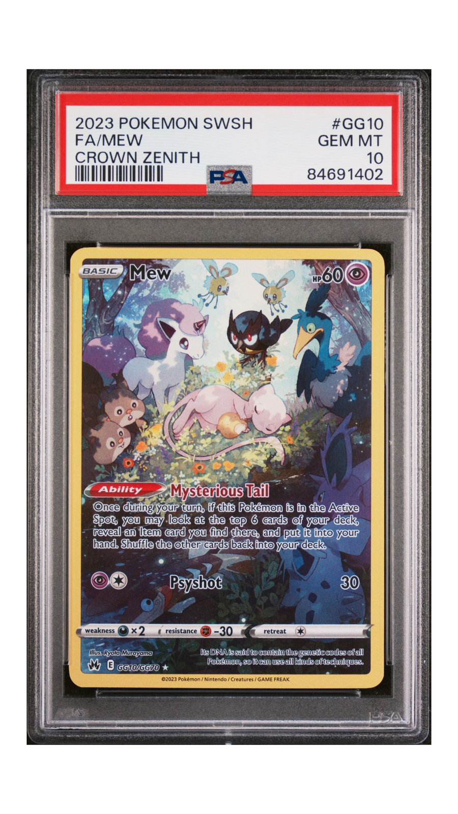 Mew Full Art GG10/GG70 – Crown Zenith – PSA 10 Gem Mint