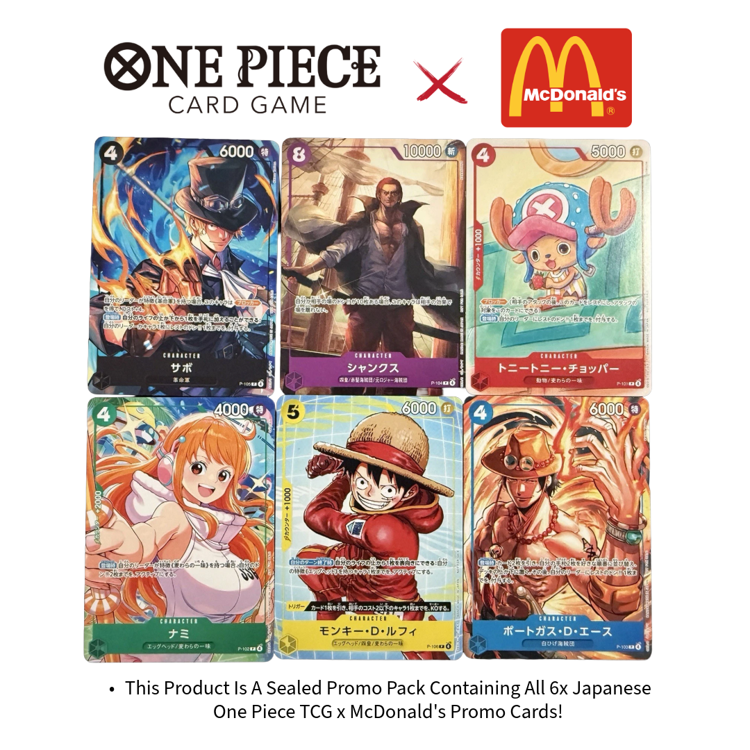 ONE PIECE x MCDONALDS 2025 Japan Exclusive Promo Pack! (Contains: 6x Cards Per Pack)